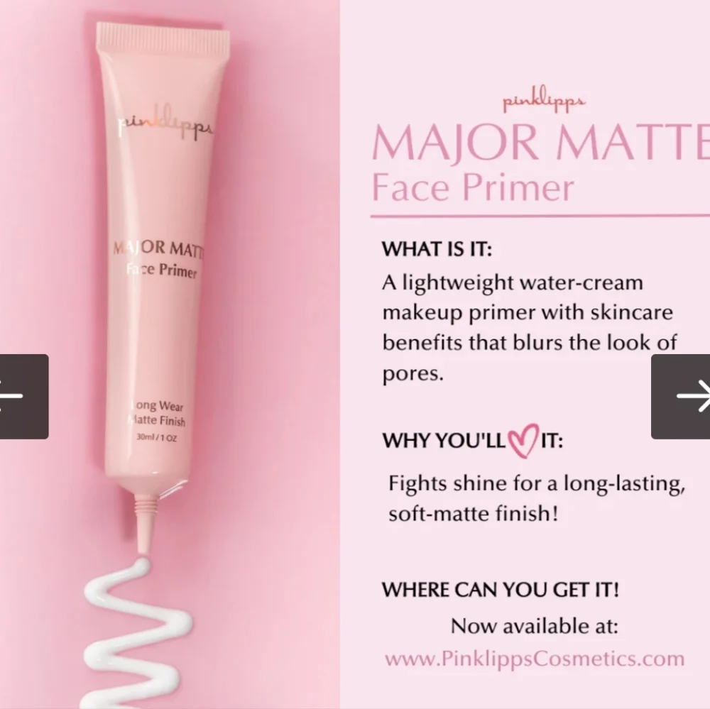 🆕 Pink Lipps Major Matte Face Primer